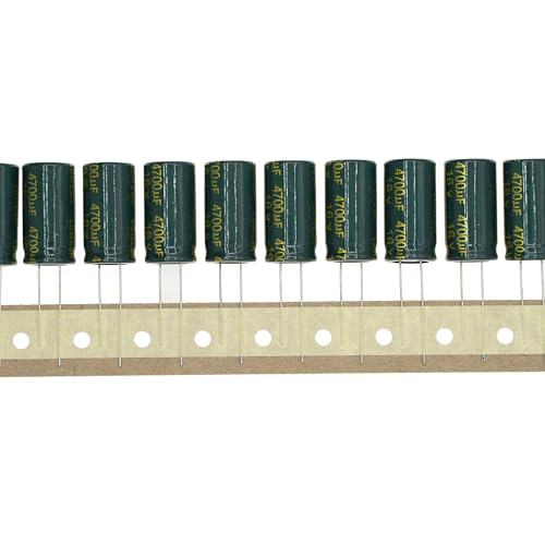 20 Pieces 16V 4700UF 13x25mm High Frequency LOWESR Plug-in Aluminum Electrolytic Capacitor Green Sleeve 16 Volt 4700 UF - size: 16V4700UF