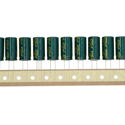 20 Pieces 16V 4700UF 13x25mm High Frequency LOWESR Plug-in Aluminum Electrolytic Capacitor Green Sleeve 16 Volt 4700 UF - size: 16V4700UF