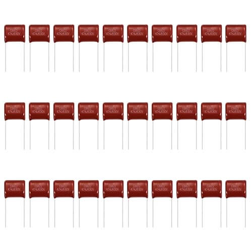 MECCANIXITY 30 Pcs Metallized Polypropylene Film Capacitors 474J 0.47UF - size: 474J 0.47UF