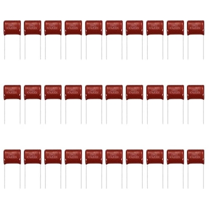 MECCANIXITY 30 Pcs Metallized Polypropylene Film Capacitors 474J 0.47UF - size: 474J 0.47UF