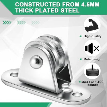 Yaocom 20 Pcs 20 Pcs Small Pulley Block 1 Inch Wall Mount Pulley