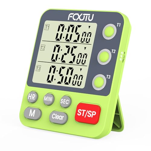 Digital Dual Kitchen Timer, 3-Channel Independent Countdown Timer - size: YS318 Green