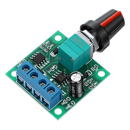 2 Pcs DC Mini Motor PWM Speed Controller, PWM Low-Voltage Motor Speed Controllers, Adjustable Driver Switch with Control Knob 1.8V 3V 5V 6V 12V 2A 1803BK 1803B
