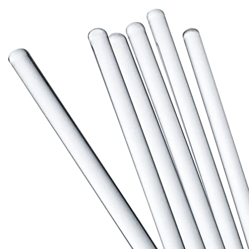 10 Pcs Glass Stir Sticks Lab Stirring Rod with Both Ends Round for Lab Home Kitchen Class, 7.9 inch Long