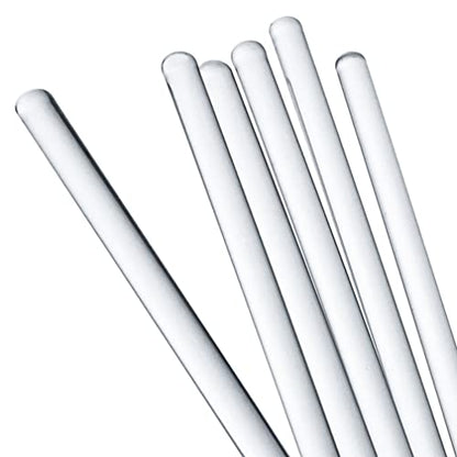 10 Pcs Glass Stir Sticks Lab Stirring Rod with Both Ends Round for Lab Home Kitchen Class, 7.9 inch Long