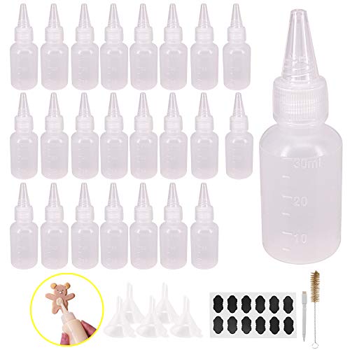24 Pack 1-Ounce Plastic Squeeze Bottles with Measurement - size: 1oz 24pack