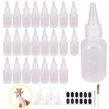 24 Pack 1-Ounce Plastic Squeeze Bottles with Measurement - size: 1oz 24pack