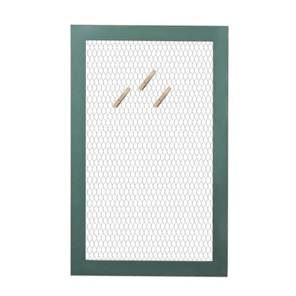 18 × 29" Chicken Wire Frame Large Bulletin Board, Hanging Jewelry Organize - color: Green