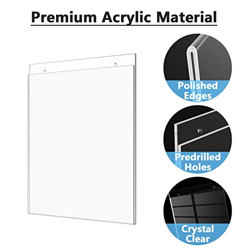 MaxGear Acrylic Wall Mount Sign Holder, 8.5 x 11 Vertical, 24 Pack - size: 8.5"x11"-24Pack