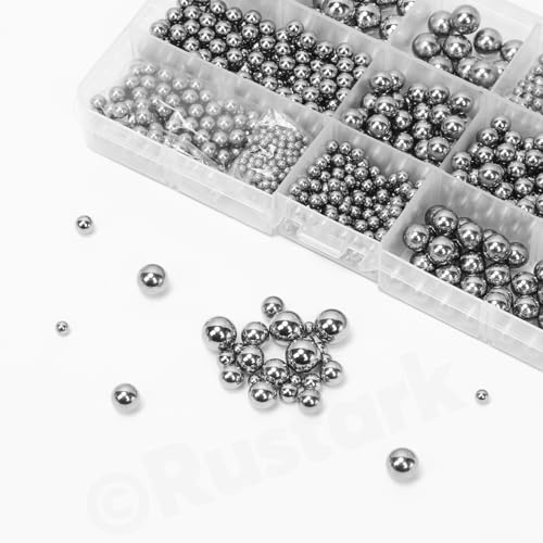 300Pcs 12 Sizes 304 Stainless Steel Bicycle Bearing Balls Assortment Kit SAE Precision Solid Bearing Ball Industrial 304 Stainless Steel Ball Spheres for Machinery Automotive - size: 300pcs 12 sizes