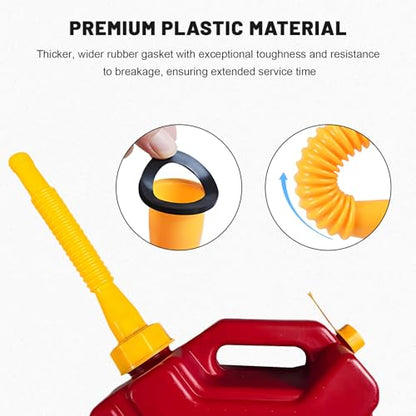 Sun Walker 19PCS Automotive Funnel Set & Gas Can Spout Replacement, Plastic Long Neck Oil Funnel Wide Mouth Funnels, Transmission Funnels Spouts Set for Filling Gasoline Oil Coolant