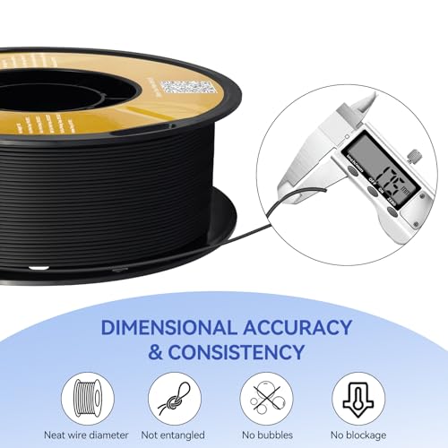 Kingroon Matte PLA Filament 1.75mm 3D Printer Filament Matte Filament 10kg Dimensional Accuracy +/- 0.02 mm (10 Rolls Black) - color: 10 Rolls Matte Black