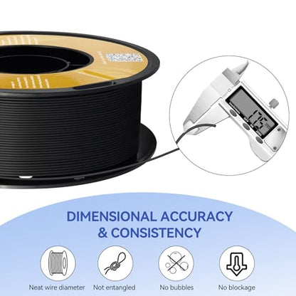 Kingroon Matte PLA Filament 1.75mm 3D Printer Filament Matte Filament 10kg Dimensional Accuracy +/- 0.02 mm (10 Rolls Black) - color: 10 Rolls Matte Black
