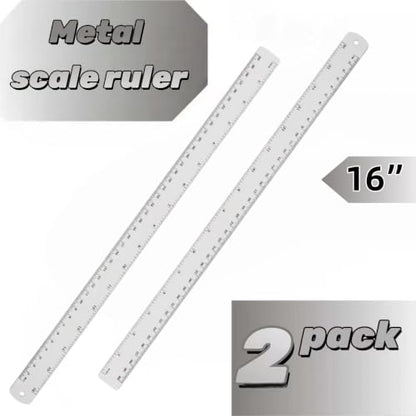 Unjoo Stainless Steel Ruler, 2-Pack, 16 Inch/40 cm Dual Scale Ruler - size: 16 inch 2 pack