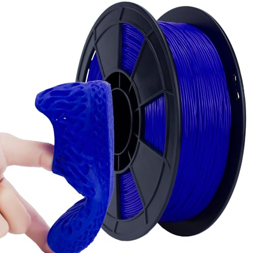 ZIRO 3D Printer Filament, Flexible TPU 1.75mm 0.8kg Spool, Shore 95A, Blue - color: Blue