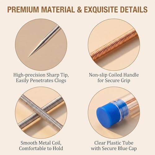10 Pcs 3D Printer Nozzle Cleaning Needles Kit with Clear Storage Tube, Stainless Steel Nozzle Unclogger, 10 Sizes 0.15-1.0mm, for 3D Printer Extruders, Welding Tips & Small Parts Cleaning Tools