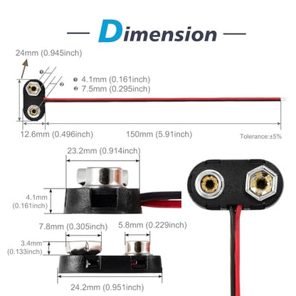 Battery Connector + 2N3904 Transistor + 1/4W Resistor Kit