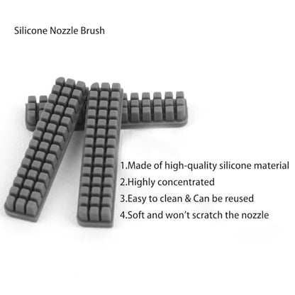 3 PCS 3D Printer Parts BambuLab A1 Nozzle Silicone Brush Heatbed Nozzle Wiper Cleaning Tool Compatible with Bambu Lab A1 3D Printer, for Cleaning Extruder Filaments