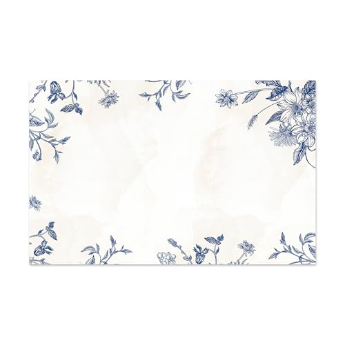 Mobiusea Creation Vintage Blue Floral Blank Name Tag Stickers 100pcs