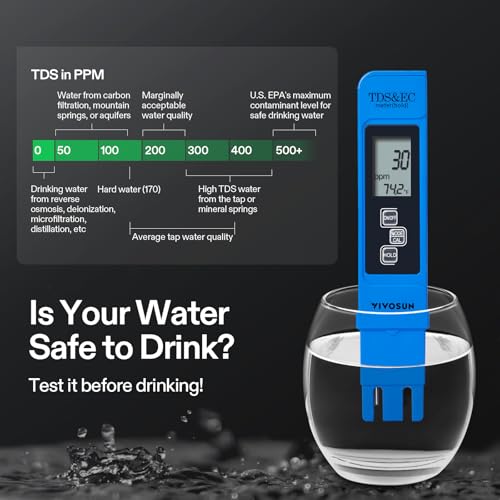 VIVOSUN Digital pH Meter TDS EC Meter for Water 0.01 Accuracy Hydroponics (Pack of 2) - color: Combo