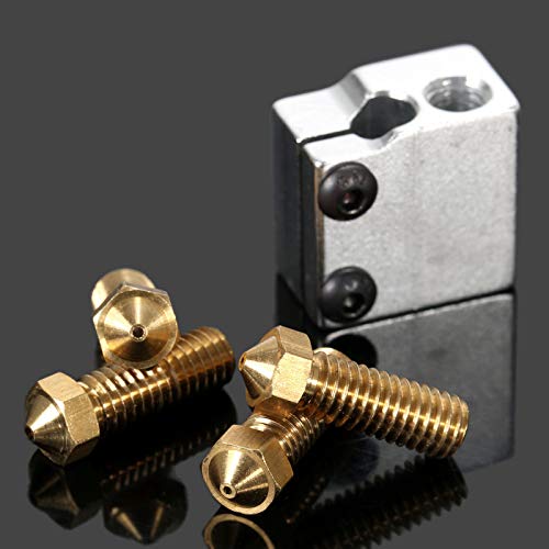 dophee Volcano Nozzle 3D Printer Extruder Print Head and Heater Block Kit