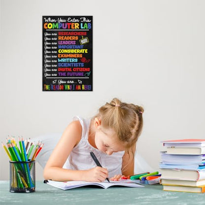 When You Enter Computer Class Poster, 16x24, Classroom Decor, No Frame - color: PC3