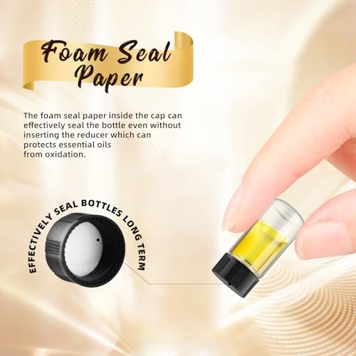 100 Pack,Glass Essential Oil Bottle with Screw Caps,Empty Refillable Travel Glass Liquid Sample Vial Labs Preservation Storage Leakproof Vials Test Container with Black Screw Caps (Clear, 5ml) - color: Clear, size: 5ml