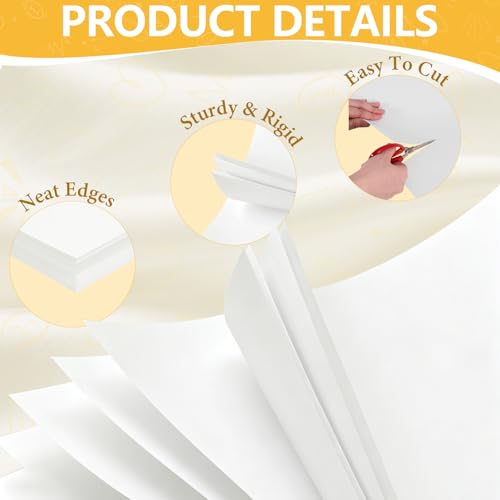 13.5"x17.5" Poster Board, 50 Pack Thick White Poster Board Paper, 250GSM - color: White, size: 13.5x17.5 inch
