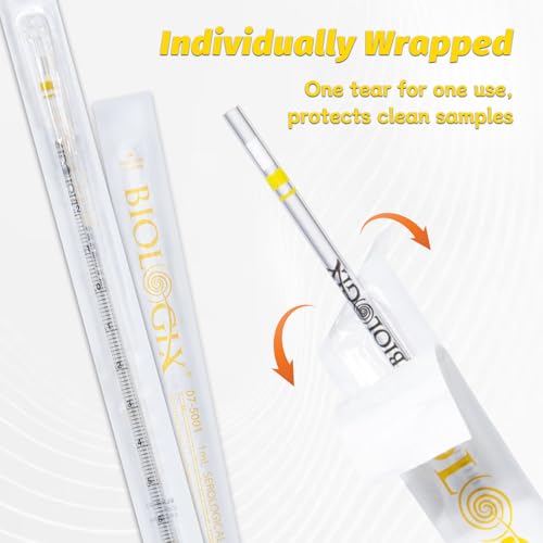 800Pcs 1mL Serological Pipette, Sterile Plastic Serological Pipet - size: 1ml-800Pcs