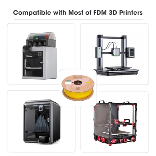 eSUN PLA Filament 1.75mm, High Toughness 3D Printer Filament Upgraded PLA Filament, Dimensional Accuracy +/- 0.03mm, 1KG Cardboard Spool (2.2 LBS) 3D Printing Filament for 3D Printers, Yellow - color: Yellow, size: PLA 1.75MM - 1KG