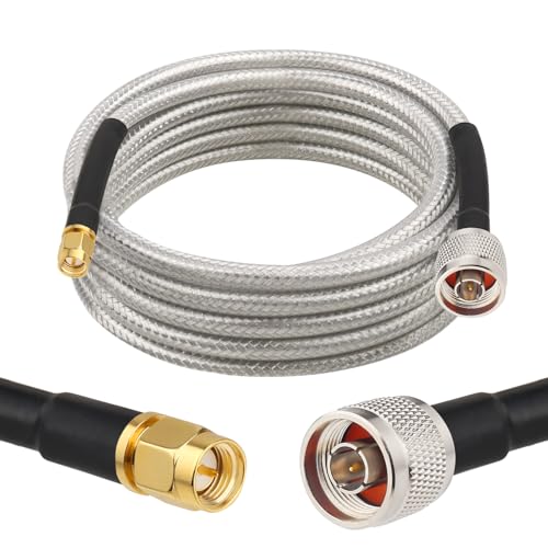 MOOKEERF RG8X N Male to SMA Male Cable 10FT,Ultra Low Loss RG8X Stranded Core SMA to N Cable 50 ohm for WiFi Router,GPS Receiver,Antenna,Signal Booster Use - size: 10FT
