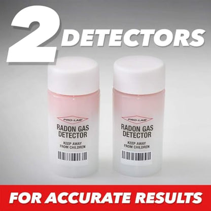 PRO-LAB Radon Test Kit for Home - EPA Approved Short-Term Radon Tester with 2 Detectors - 20 Lab Fee Required Per Detector - Quick & Reliable Radon Testing- Pack of 2 - size: 2 Detectors- Pack of 2