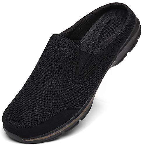 INMINPIN Unisex Slippers Casual Clog House Shoes Comfort Slip-On Walking Mules with Indoor Outdoor Anti-Skid Sole for Men and Women - color: All Black, size: 15 Women/13 Men