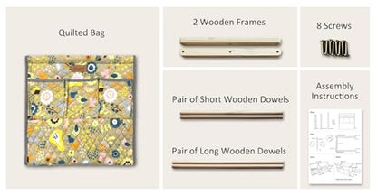 Yarn Caddy Large Size Yarn Storage Organizer for Yarn Skeins-Organizer for Crochet Hooks Knitting Needles Other Accessories (Flower- Yellow Easy Assembly)