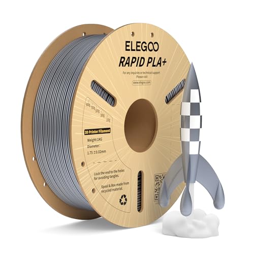 ELEGOO Rapid PLA Plus 3D Printer Filament 1.75mm Silver 1KG - color: 1kg Silver