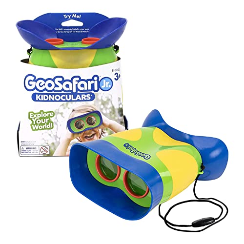 Educational Insights GeoSafari Kidnoculars - Toy Binoculars for Kids, Outdoor Toys for Kids Ages 4-8, Toddler Camping and Nature Toys, Lightweight Binoculars with Neck Strap, Bird Watching Gear - color: Green