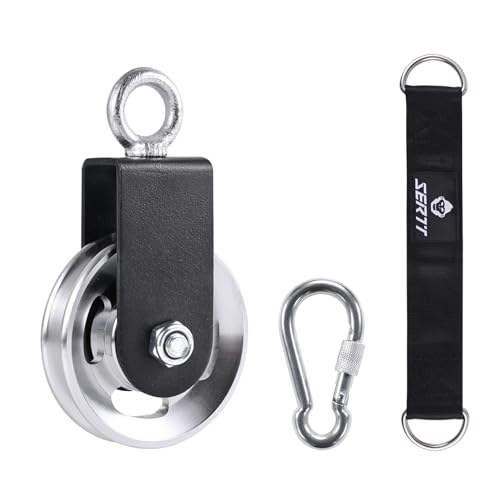 SERTT Cable Pulley Wheel for Home Gym Pulley System, Upgraded 90mm Aluminium Alloy Gym Pulley for Maximum 660LBS Load - color: Silver, style: [1 Pack]