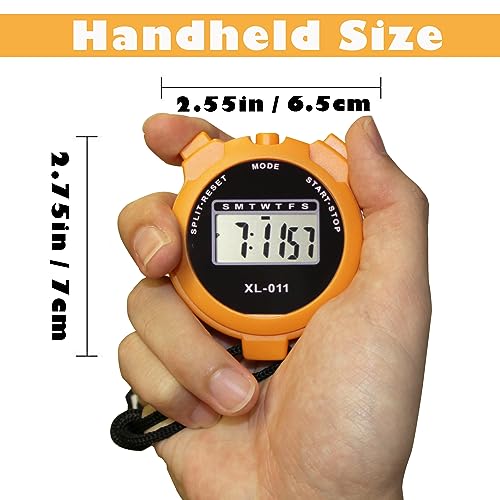 6-Pack Multi-Function Electronic Digital Sport Stopwatch Timer, Large Display with Date Time and Alarm Function, Sports Coaches Fitness Coaches and Referees