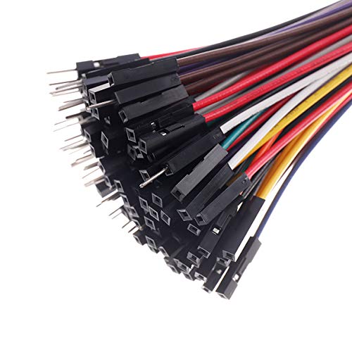 Hellotronics Premium Breadboard Jumper Wires - Male to Male, Female to Female, Square Head, 0.1'' 24AWG, 10 Colors, 100-Pack (15CM, MMx40 + MFx40 + FFx40) - color: MMx40 + MFx40 + FFx40, 6'' Length, size: Length 6'' / 15CM