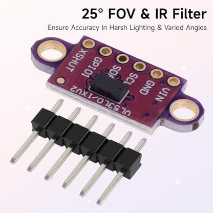 5 Pcs VL53L0X Lidar Sensor 2m Range High Precision Single-Point Distance Sensor GY-VL53L0XV2 Compact Lightweight ToF Module with I2C Interface for Arduino Raspberry Pi Robot IoT Projects Smart Homes - color: Purple