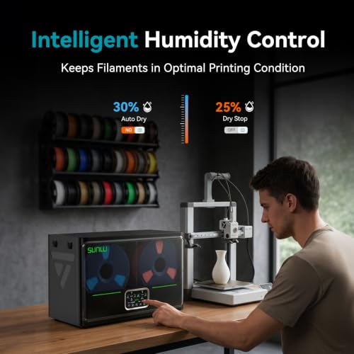SUNLU S4 Pro 3D Printer Filament Dryer Box, Upgrade Filadryer S4 (Black) - style: Dry&Anneal Box-S4 Pro FilaDryer Black