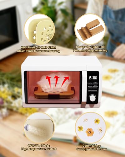 NEIGIKI Microwave Flower Press Kit, 9" Fast-Drying Preservation in Minutes - size: 9 inch Microwave Flower Press Kit