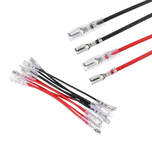 MECCANIXITY 10pcs Double Head Female Spade Crimp Terminal 2.8mm 10cm Wires - size: 2.8mm, 10cm L