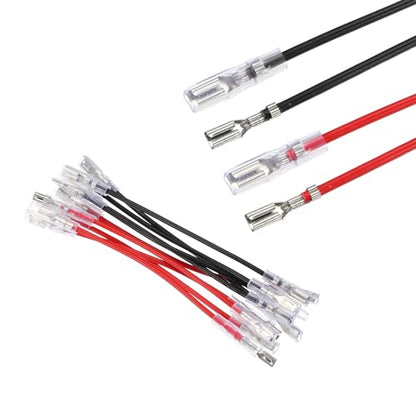 MECCANIXITY 10pcs Double Head Female Spade Crimp Terminal 2.8mm 10cm Wires - size: 2.8mm, 10cm L