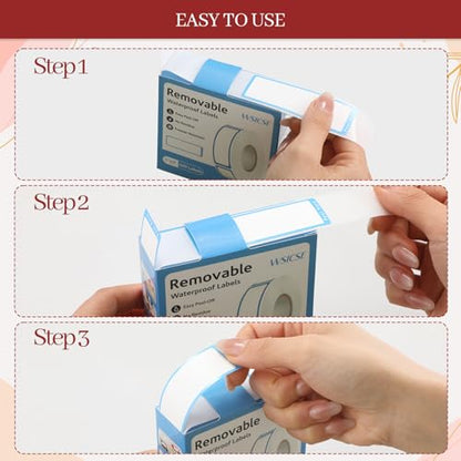 1000 Food Labels, Removable Freezer Labels with Dispenser, Red/Blue - size: 1 x 3 in