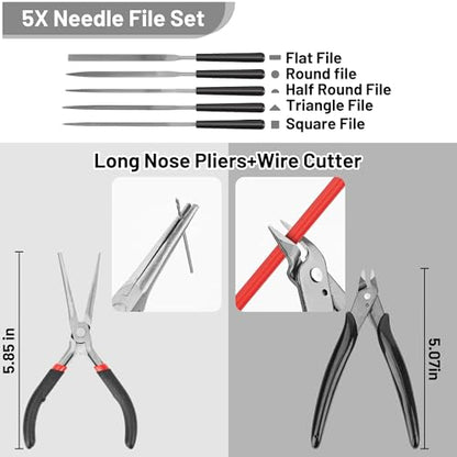 3D Printer Tools Kit Essential, Basic Tool Kit Accessories, 3D Printer Deburring Tool with Wire Cutter, Scraper, Blades and Essential Tool Sets for Finishing, Deburring, Cleaning