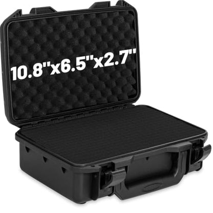 TORIBIO Hard Carrying Case with Foam,Shockproof Storage Box 10.8"x6.5"x2.7" - size: 10.8" x 6.5" x 2.7"