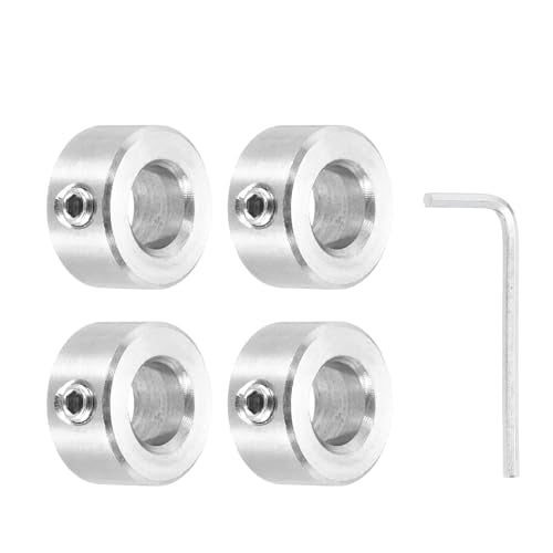 MECCANIXITY 4Pcs Shaft Collars 8mm Bore 1 Screw 16mm OD 8mm Thick - size: 8mm ID 16mm OD 8mm H with 1 Screw