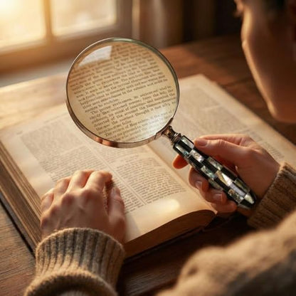 Magnifying Glass with Mother of Pearl Handle, Handheld 10x Magnifying Glass Lens, Antique Magnifier, Reading, Inspection, Coin & Stamp, Astrologer, Low Sight Elderly Collectible Décor Gift 4" - style: Mother of Pearl Handle 5