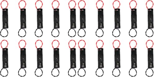 E-outstanding 10PCS Single AA Battery Holder Case with Wire Connections Black 1.5V (Pack of 2) - size: 1AA (Pack of 2)